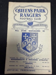 Queen's Park Rangers   v  All Star Managers X1 1956/57  (50/39) for sale on Ebay