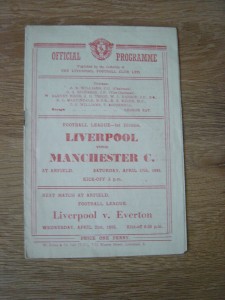 1947/48 LIVERPOOL v MANCHESTER CITY for sale on Ebay