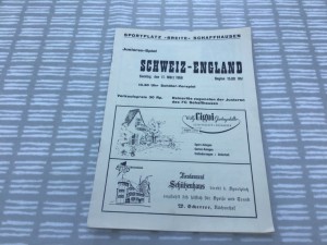 Switzerland v England Youth International at Schaffhausen - 11th March 1956 for sale on Ebay
