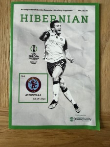 Hibernian v Aston Villa 2023 Independent Europa Conference Programme for sale on Ebay