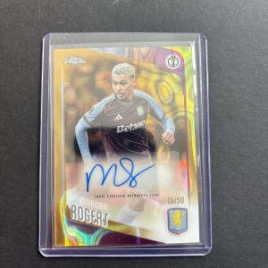 Morgan Rogers Topps Chrome UCC 2025/2026 Villa 16/50 Autograph for sale on Ebay