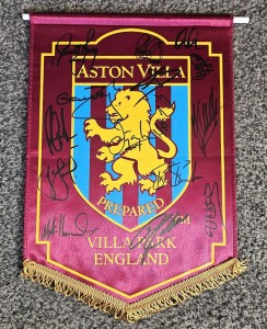 hand signed Aston Villa Football Club pennant for sale on Ebay