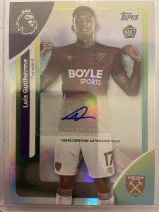 Topps Premier League 2026 Luis Guilherme Rookie Auto Base Refractor RC West Ham for sale on Ebay