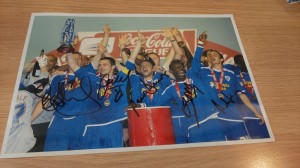 Dickov Powell King Howard Oakley Signed Leicester City 2008/09 Champions Photo for sale on Ebay