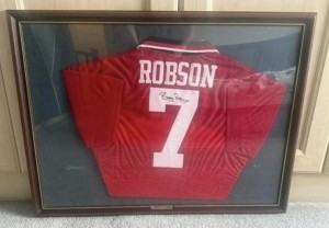 Signed Brian Robson Man Utd Shirt Premier League for sale on Ebay
