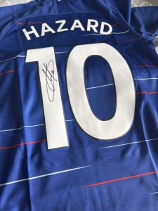 EDEN HAZARD Rare Hand Signed Chelsea 2018-19 Home Shirt COA for sale on Ebay