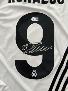 Cristiano Ronaldo Hand Signed Real MadridShirt Beckett Witnessed Sticker for sale on Ebay