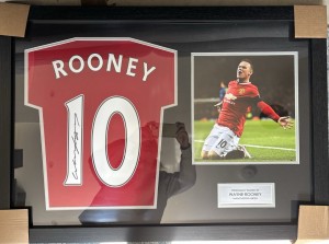 Wayne Rooney Hand Signed Manchester United Shirt – Framed Display with COA for sale on Ebay