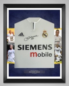 David Beckham Signed & Framed Real Madrid Shirt With COA for sale on Ebay
