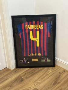 CESC FABREGAS SIGNED & FRAMED BARCELONA SHIRT COA CERTIFICATE MINT for sale on Ebay