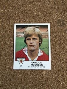 Gordon McQueen - Manchester United Signed Unused Football 80 Sticker for sale on Ebay