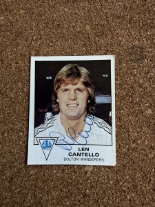 Len Cantello - Bolton Wanderers Signed Unused Football 80 Sticker for sale on Ebay