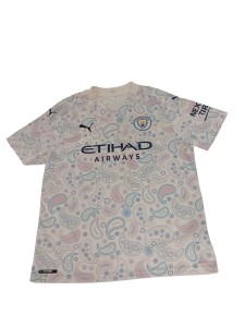 Puma Manchester City Paisley Pre Match Shirt Size XL White with Ornaments for sale on Ebay