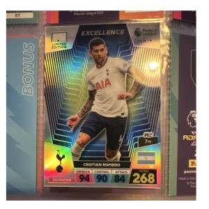 Panini Adrenalyn XL Excellence Cristian Romero Tottenham Premier League for sale on Ebay