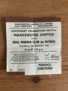 Manchester United v Real Madrid Centenary match ticket 7. August 1978 for sale on Ebay