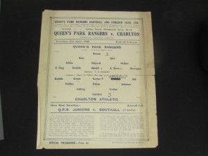 1944-45 LEAGUE SOUTH QUEENS PARK RANGERS v CHARLTON ATHLETIC for sale on Ebay