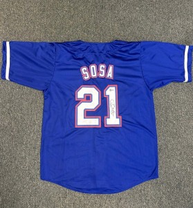 SAMMY SOSA SIGNED AUTO TEXAS RANGERS CUSTOM JERSEY BECKETT BAS AUTOGRAPHED XL for sale on Ebay