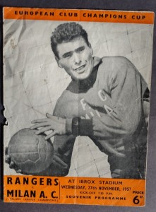 RANGERS v MILAN European Champions Cup 27 Nov 1957 for sale on Ebay