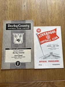 Derby County V Liverpool 1957/58 Home & Away for sale on Ebay
