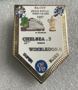 Chelsea F.C - FA Cup Semi Final Winners 1997 Pennant pin badge for sale on Ebay