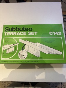 Subbuteo C142 Terrace Set Boxed - One Stand With Some Glued Figures/Glue Marks for sale on Ebay