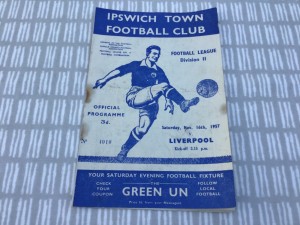 Ipswich Town v Liverpool 1957/58 Division 2 - 16th November 1957 for sale on Ebay