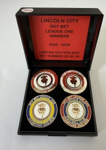 LINCOLN CITY Badge LIMITED EDITION PROMOTIONAL Enamel Pin Box Set FC. THE IMPS for sale on Ebay