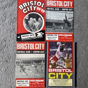 Sheffield United FC Away Programmes X 8 From  1968 To 1998 Vs Bristol City for sale on Ebay