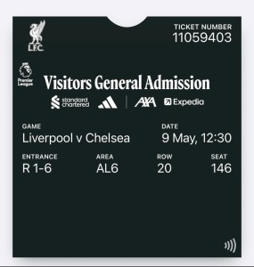 Premiership Match Ticket Liverpool v Chelsea 2025/2026 for sale on Ebay