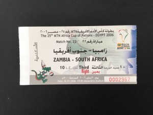 Ticket: 2006 Africa Cup Of Nations. Zambia v South Africa. Match 22 Egypt 2006 for sale on Ebay