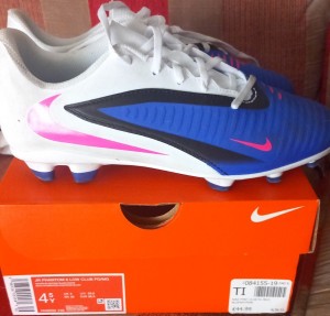 Nike JR Phantom 6 Low Club FG/MG Football Boots Blue White Pink Studs 4.5Y for sale on Ebay