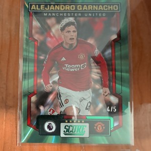 Alejandro Garnacho Manchester United 23-24 Score Pl /5 Green Laser for sale on Ebay