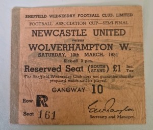 1951 NEWCASTLE UNITED v WOLVERHAMPTON WANDERERS [FAC SEMI FINAL]  TICKET for sale on Ebay