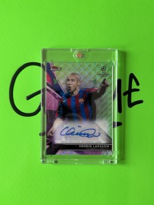 Topps Finest Henrik Larsson Auto 03/99 Barcelona Celtic for sale on Ebay