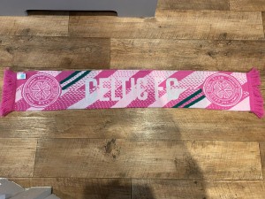 CELTIC  FC     ( SCOTLAND  )   PINK AND GREEN  OFFICIAL  FOOTBALL  SCARF   VGC for sale on Ebay