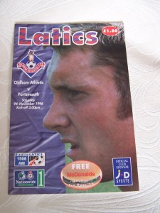 Oldham Athletic v Portsmouth Nationwide League Division One 9.11.1996 for sale on Ebay