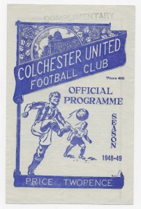 1948/49 Southern League - COLCHESTER UNITED v. WORCESTER CITY for sale on Ebay