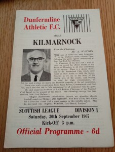Dunfermline V Kilmarnock Programme 30/9/1967 Scottish League for sale on Ebay