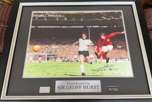 Icons.com Sir Geoff Hurst Signed Framed Photograph with COA for sale on Ebay