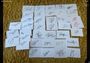 37 Signed White Football Cards 1 Cricket Names On Back See Photos for sale on Ebay