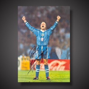 Paul  Gazza Gascoigne Hand Signed England Football Photograph  Bid From £15 for sale on Ebay
