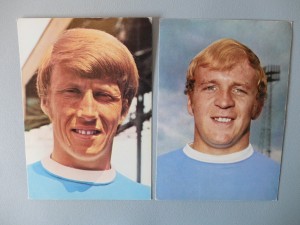 2 Coffer Football Post Cards Francis Lee & Colin Bell 1960-70s Manchester City. for sale on Ebay