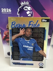 Topps Chelsea Team Set 2025/26 Didier Drogba Bonafide Baller /50 Gold Parallel for sale on Ebay