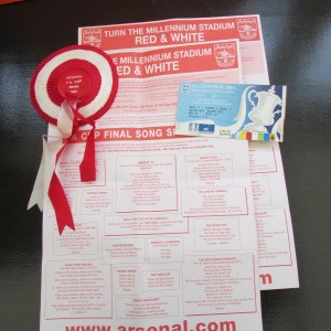 2001 FA Cup Final Ticket Arsenal vs Liverpool plus 2 Song Sheets And Rosette for sale on Ebay