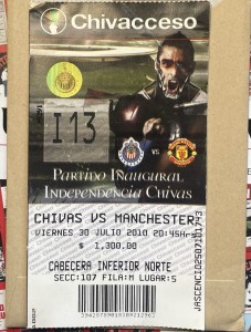 Rare Ticket Chivas V Manchester United 2010 Pre Season Friendly Stub for sale on Ebay