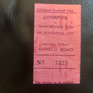 Liverpool v Manchester United 75/6 Ticket Stub for sale on Ebay