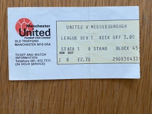 Manchester United v  Middlesbrough  Match Ticket 1979/0 for sale on Ebay