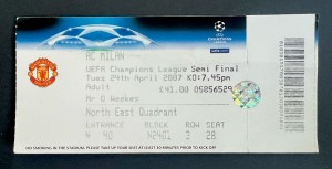 MANCHESTER UNITED V AC MILAN-24/04/07-UEFA Champions League Semi Final Ticket. for sale on Ebay