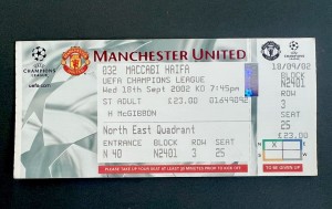 UNUSED Ticket - MANCHESTER UNITED V MACCABI HAIFA-18/09/02-UEFA Champions League for sale on Ebay