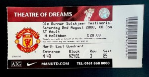MANCHESTER UNITED V ESPANYOL-02/08/08-Ole Gunnar Solskjaer Testimonial Ticket for sale on Ebay